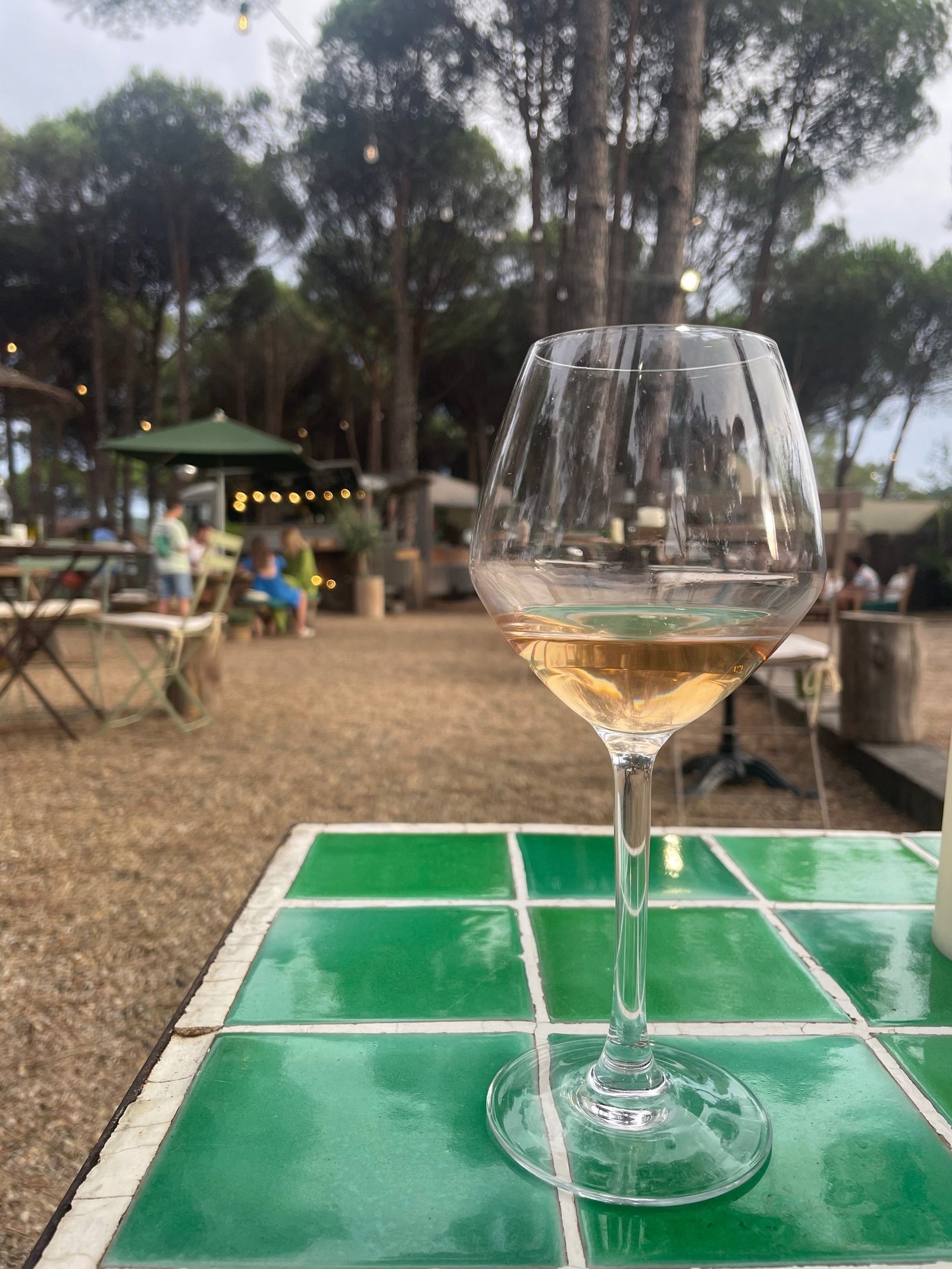 golden hour and glass of wine at Fondugues Pradugues